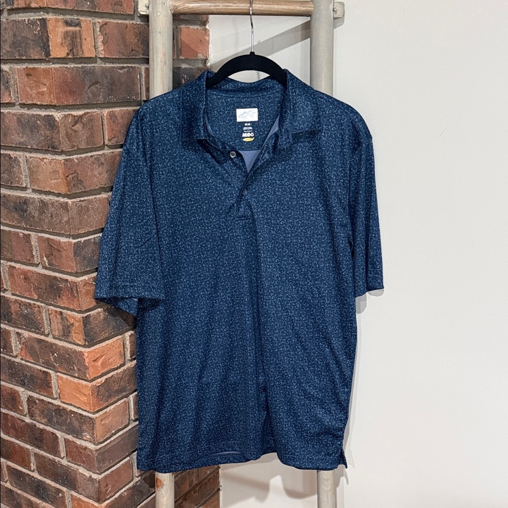 💲SALE💲 Greg Norman Performance Polo Shirt – Blue Patterned | Men’s M | NWOT